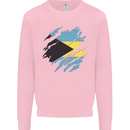 Torn Bahamas Flag Bahamians Day Football Mens Sweatshirt Jumper Light Pink