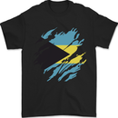 Torn Bahamas Flag Bahamians Day Football Mens T-Shirt 100% Cotton Black