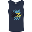 Torn Bahamas Flag Bahamians Day Football Mens Vest Tank Top Navy Blue