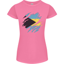 Torn Bahamas Flag Bahamians Day Football Womens Petite Cut T-Shirt Azalea