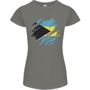 Torn Bahamas Flag Bahamians Day Football Womens Petite Cut T-Shirt Charcoal