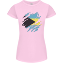 Torn Bahamas Flag Bahamians Day Football Womens Petite Cut T-Shirt Light Pink