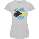 Torn Bahamas Flag Bahamians Day Football Womens Petite Cut T-Shirt Sports Grey