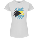 Torn Bahamas Flag Bahamians Day Football Womens Petite Cut T-Shirt White