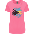 Torn Bahamas Flag Bahamians Day Football Womens Wider Cut T-Shirt Azalea
