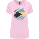 Torn Bahamas Flag Bahamians Day Football Womens Wider Cut T-Shirt Light Pink