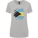 Torn Bahamas Flag Bahamians Day Football Womens Wider Cut T-Shirt Sports Grey