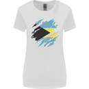 Torn Bahamas Flag Bahamians Day Football Womens Wider Cut T-Shirt White