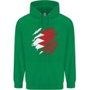 Torn Bahrain Flag Bahraini Day Football Childrens Kids Hoodie Irish Green