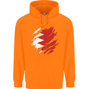 Torn Bahrain Flag Bahraini Day Football Childrens Kids Hoodie Orange