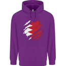 Torn Bahrain Flag Bahraini Day Football Childrens Kids Hoodie Purple