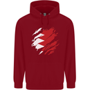 Torn Bahrain Flag Bahraini Day Football Childrens Kids Hoodie Red