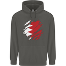 Torn Bahrain Flag Bahraini Day Football Childrens Kids Hoodie Storm Grey