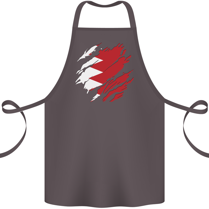 Torn Bahrain Flag Bahraini Day Football Cotton Apron 100% Organic Dark Grey
