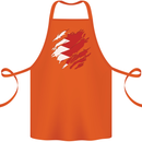 Torn Bahrain Flag Bahraini Day Football Cotton Apron 100% Organic Orange