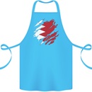 Torn Bahrain Flag Bahraini Day Football Cotton Apron 100% Organic Turquoise