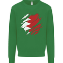 Torn Bahrain Flag Bahraini Day Football Kids Sweatshirt Jumper Irish Green