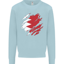 Torn Bahrain Flag Bahraini Day Football Kids Sweatshirt Jumper Light Blue