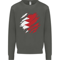 Torn Bahrain Flag Bahraini Day Football Kids Sweatshirt Jumper Storm Grey