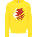 Torn Bahrain Flag Bahraini Day Football Kids Sweatshirt Jumper Yellow