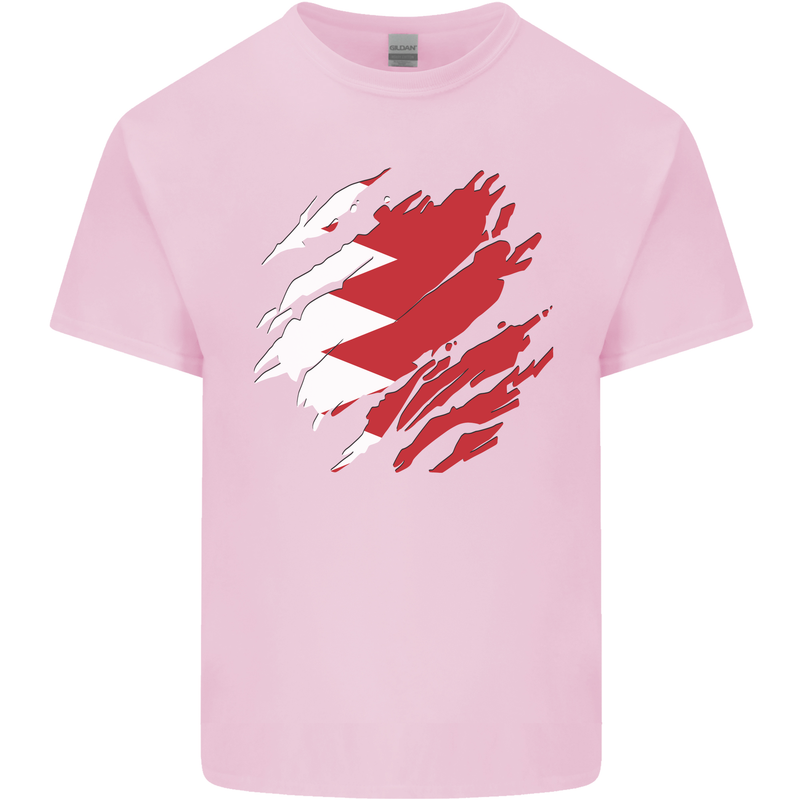 Torn Bahrain Flag Bahraini Day Football Kids T-Shirt Childrens Light Pink