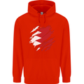 Torn Bahrain Flag Bahraini Day Football Mens 80% Cotton Hoodie Bright Red
