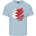 Torn Bahrain Flag Bahraini Day Football Mens Cotton T-Shirt Tee Top Light Blue