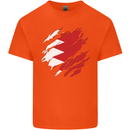 Torn Bahrain Flag Bahraini Day Football Mens Cotton T-Shirt Tee Top Orange