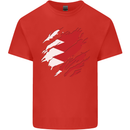 Torn Bahrain Flag Bahraini Day Football Mens Cotton T-Shirt Tee Top Red