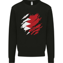 Torn Bahrain Flag Bahraini Day Football Mens Sweatshirt Jumper Black