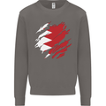 Torn Bahrain Flag Bahraini Day Football Mens Sweatshirt Jumper Charcoal