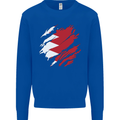 Torn Bahrain Flag Bahraini Day Football Mens Sweatshirt Jumper Royal Blue
