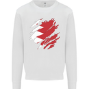 Torn Bahrain Flag Bahraini Day Football Mens Sweatshirt Jumper White