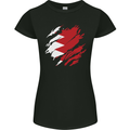 Torn Bahrain Flag Bahraini Day Football Womens Petite Cut T-Shirt Black