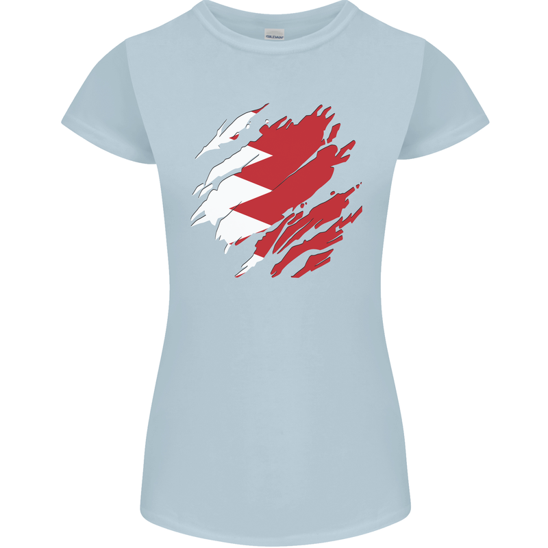 Torn Bahrain Flag Bahraini Day Football Womens Petite Cut T-Shirt Light Blue