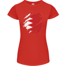 Torn Bahrain Flag Bahraini Day Football Womens Petite Cut T-Shirt Red