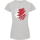 Torn Bahrain Flag Bahraini Day Football Womens Petite Cut T-Shirt Sports Grey