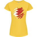 Torn Bahrain Flag Bahraini Day Football Womens Petite Cut T-Shirt Yellow