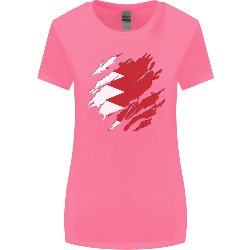 Torn Bahrain Flag Bahraini Day Football Womens Wider Cut T-Shirt Azalea