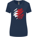Torn Bahrain Flag Bahraini Day Football Womens Wider Cut T-Shirt Navy Blue