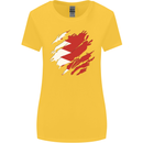 Torn Bahrain Flag Bahraini Day Football Womens Wider Cut T-Shirt Yellow