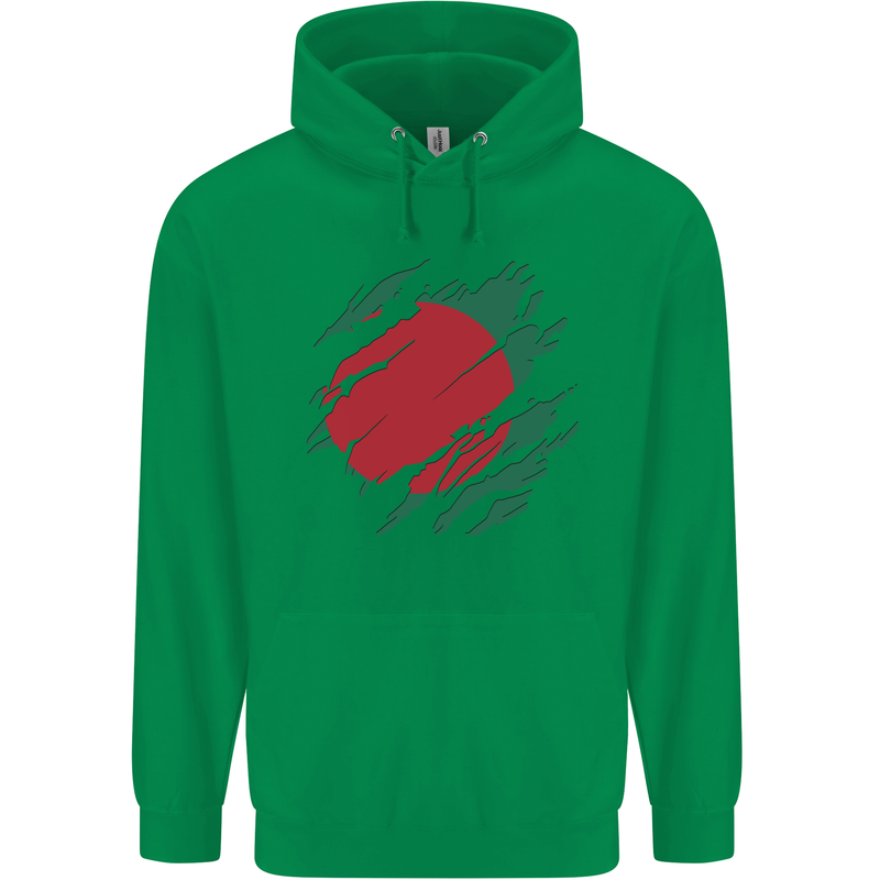 Torn Bangladesh Flag Bangladeshi Day Football Childrens Kids Hoodie Irish Green