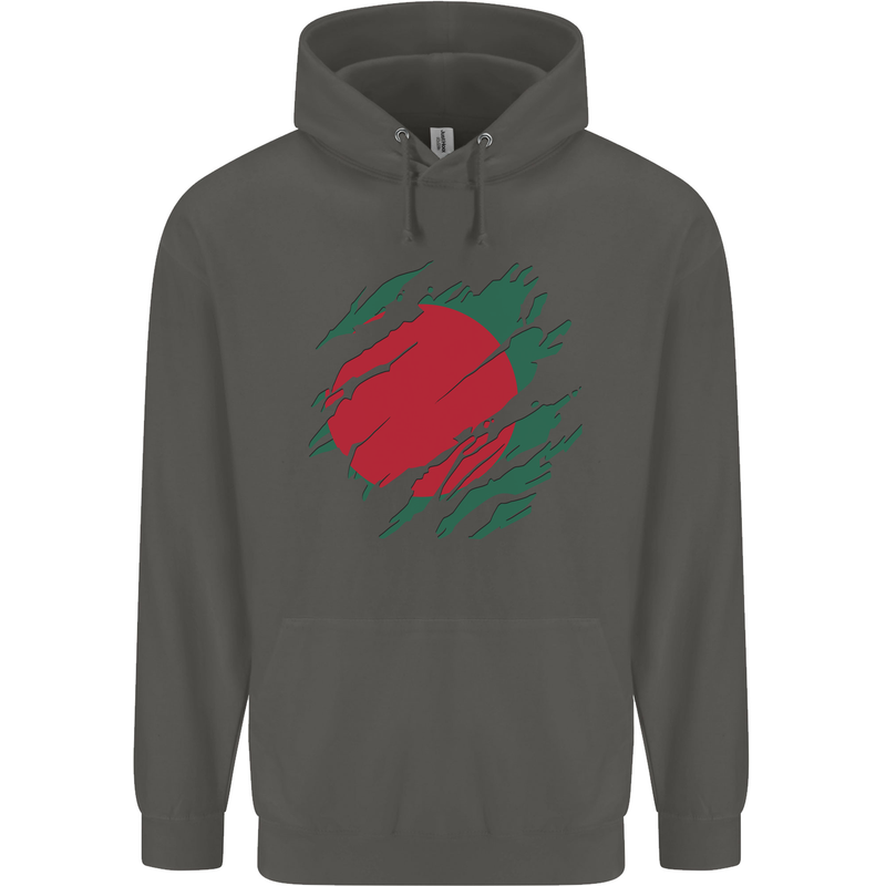 Torn Bangladesh Flag Bangladeshi Day Football Childrens Kids Hoodie Storm Grey