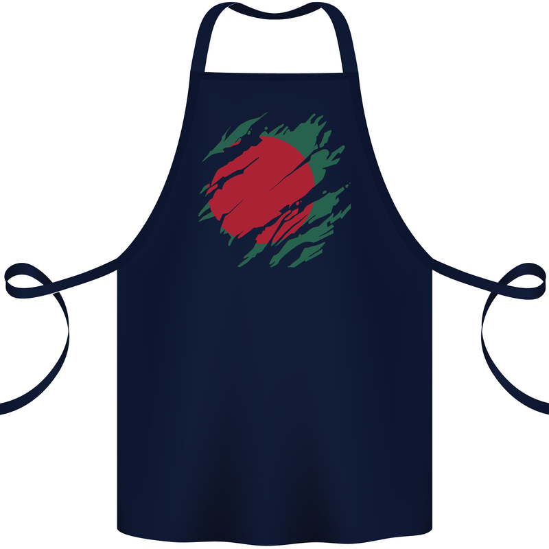Torn Bangladesh Flag Bangladeshi Day Football Cotton Apron 100% Organic Navy Blue