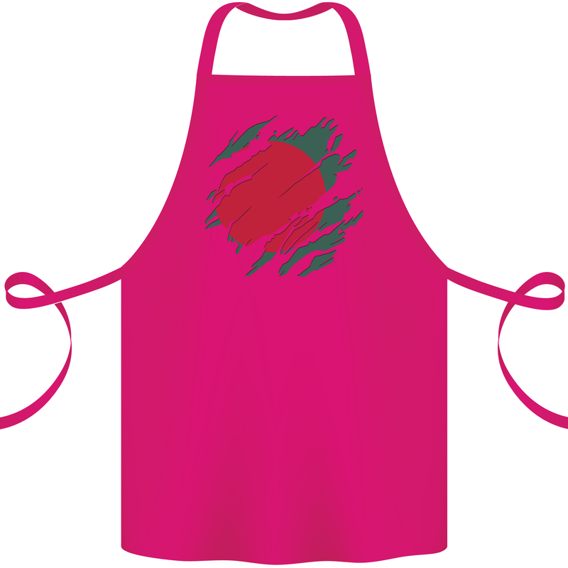 Torn Bangladesh Flag Bangladeshi Day Football Cotton Apron 100% Organic Pink