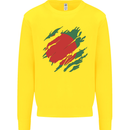 Torn Bangladesh Flag Bangladeshi Day Football Kids Sweatshirt Jumper Yellow