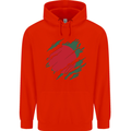 Torn Bangladesh Flag Bangladeshi Day Football Mens 80% Cotton Hoodie Bright Red