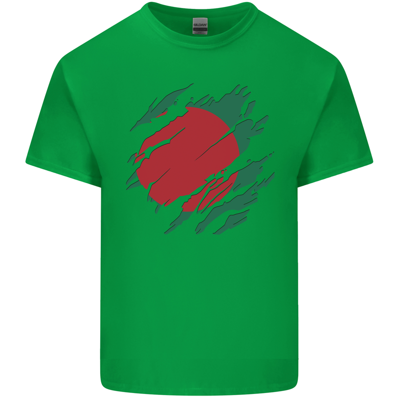 Torn Bangladesh Flag Bangladeshi Day Football Mens Cotton T-Shirt Tee Top Irish Green
