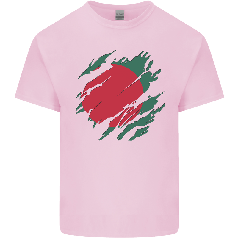 Torn Bangladesh Flag Bangladeshi Day Football Mens Cotton T-Shirt Tee Top Light Pink