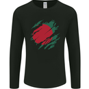 Torn Bangladesh Flag Bangladeshi Day Football Mens Long Sleeve T-Shirt Black